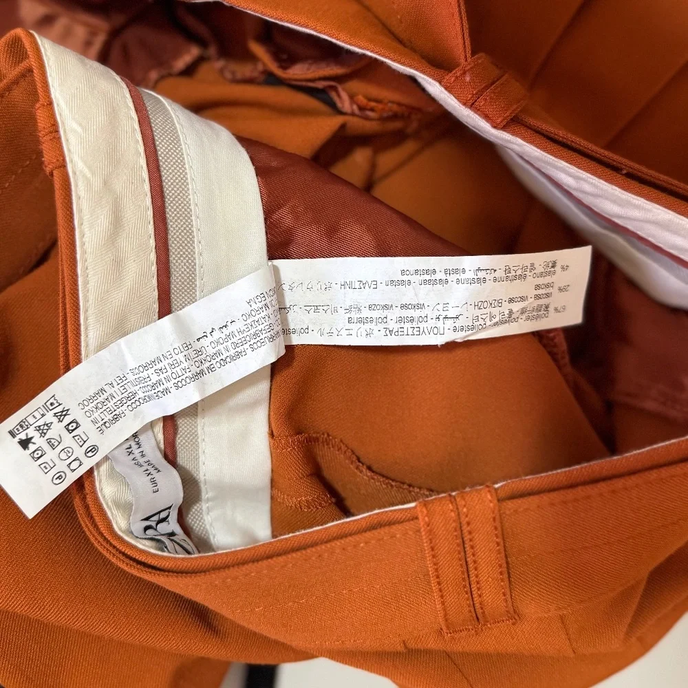 Zara The Straight Tapered Trousers in Geranium Color Size XL Style  2659/460/616 - Picture 15 of 15